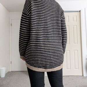 Striped Black and Tan Women's Sweater